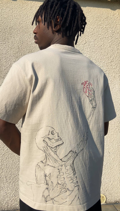 T-shirt  Skullhurt cream FAIT MAIN